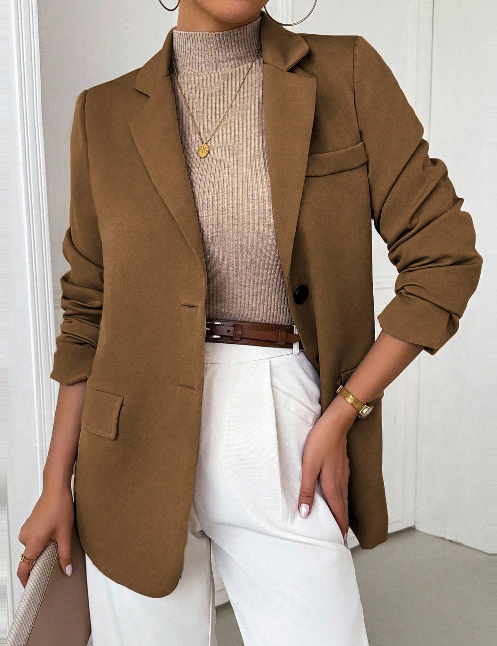 Shein blézer, barna