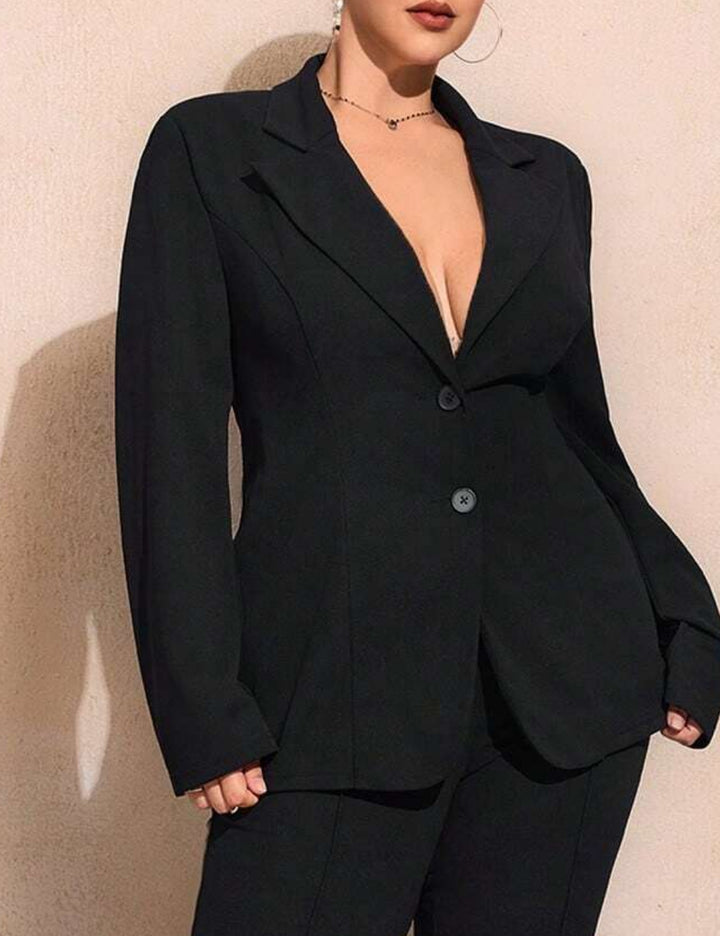 Shein Curve+ fekete zakó