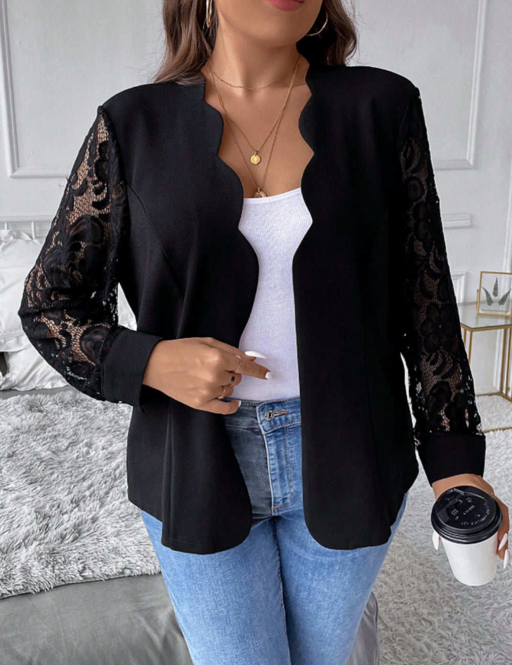 Shein Emery Rose blézer, fekete