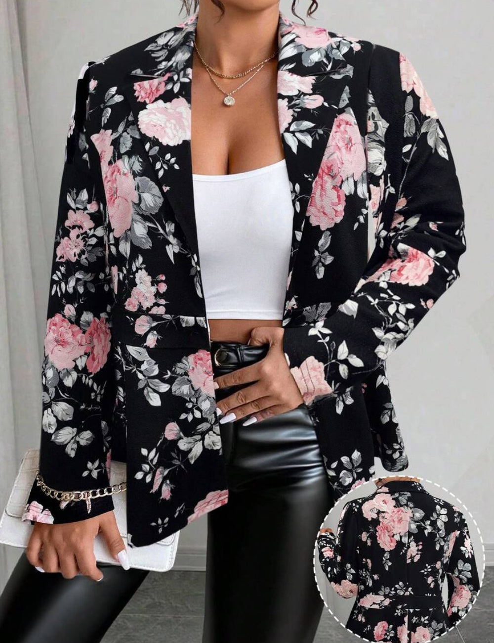 Shein Curve+ zakó, fekete