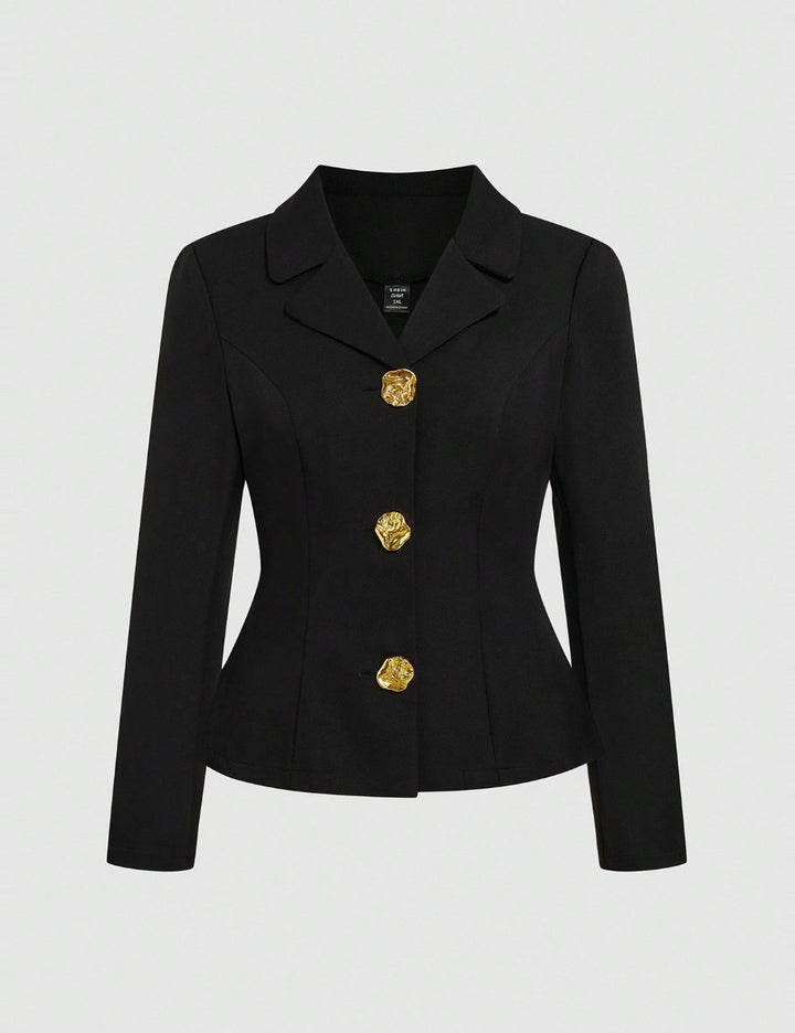 Shein Curve+ zakó, fekete