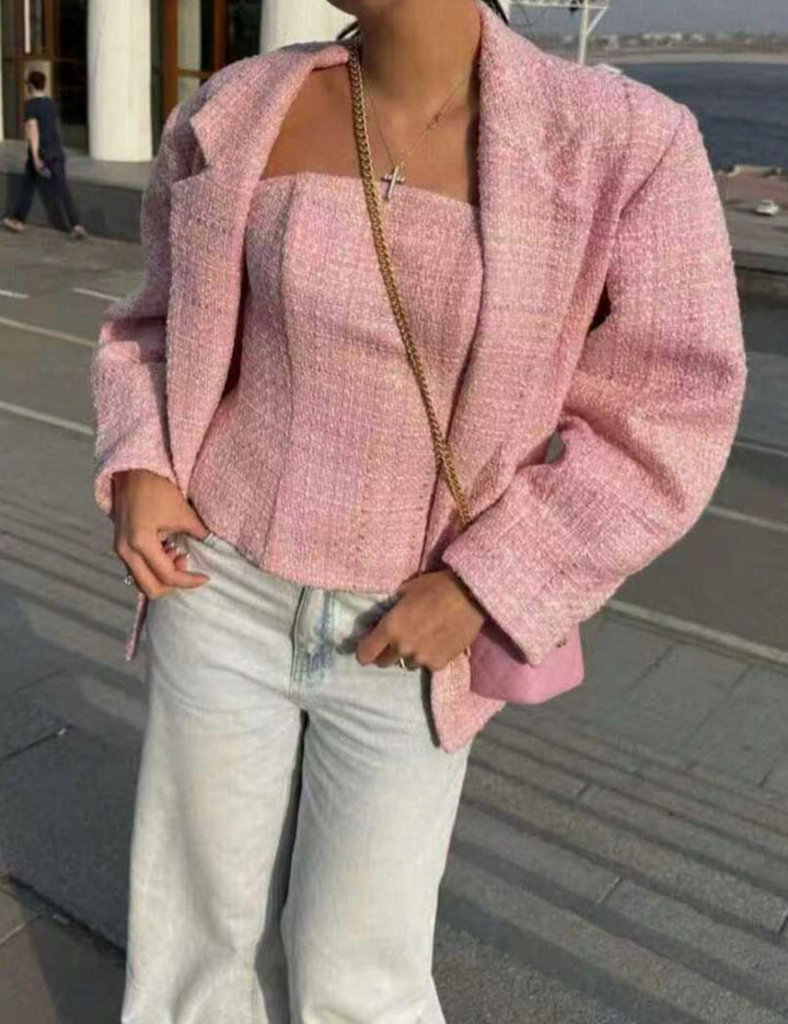 Shein blézer, rózsaszín