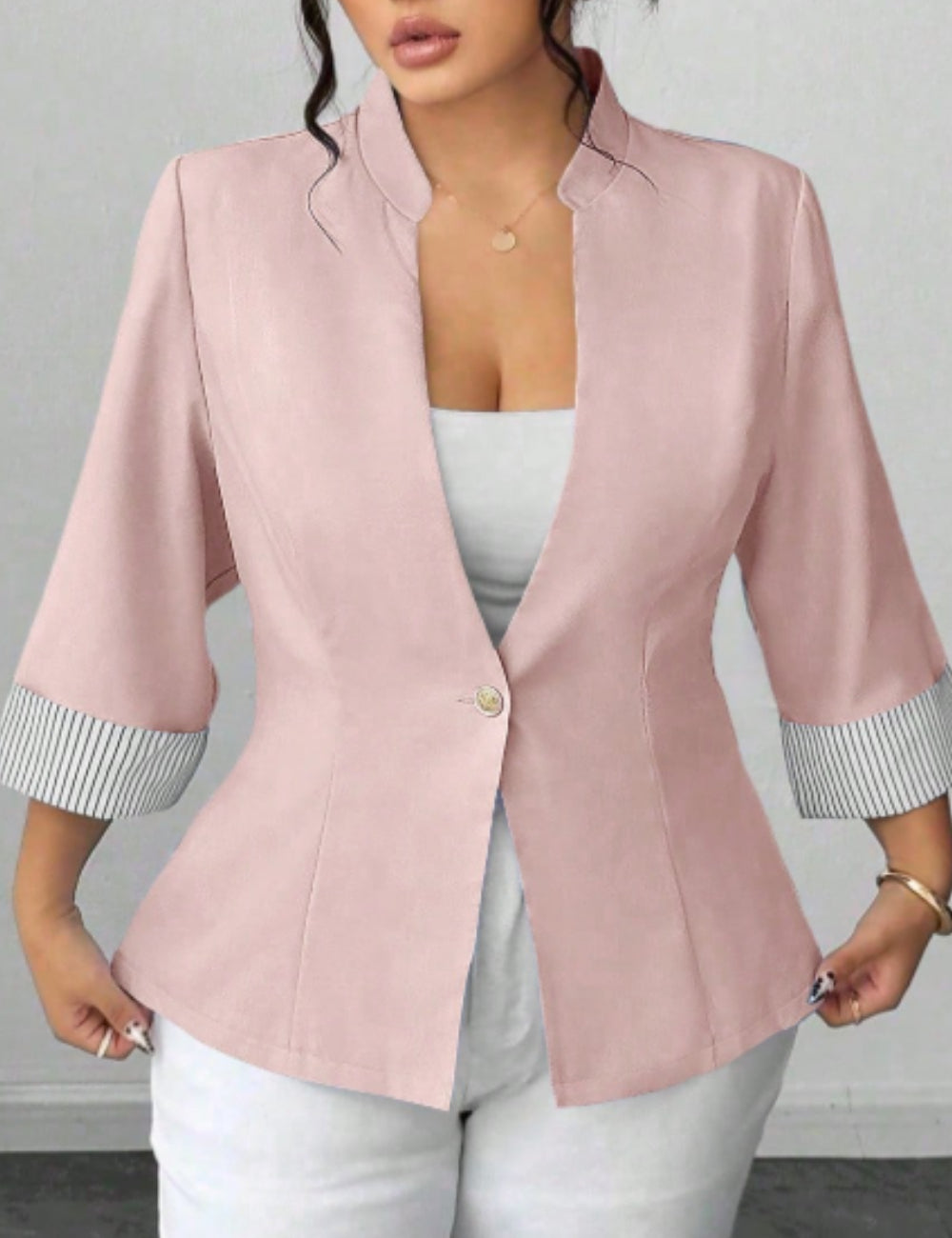 Shein Curve+ blazer, red