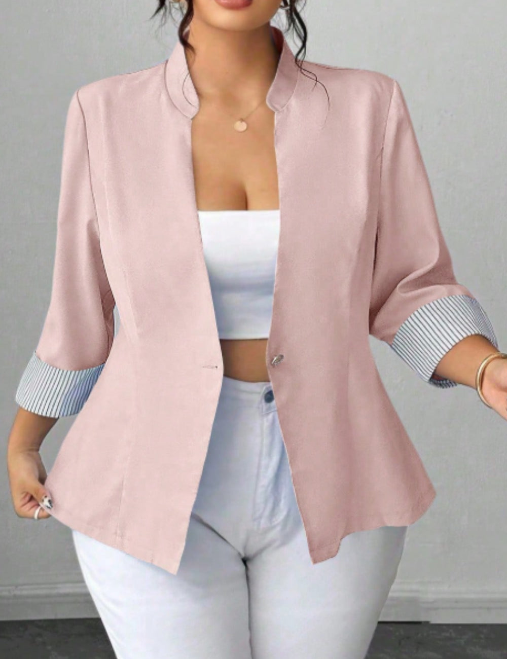 Shein Curve+ blazer, red