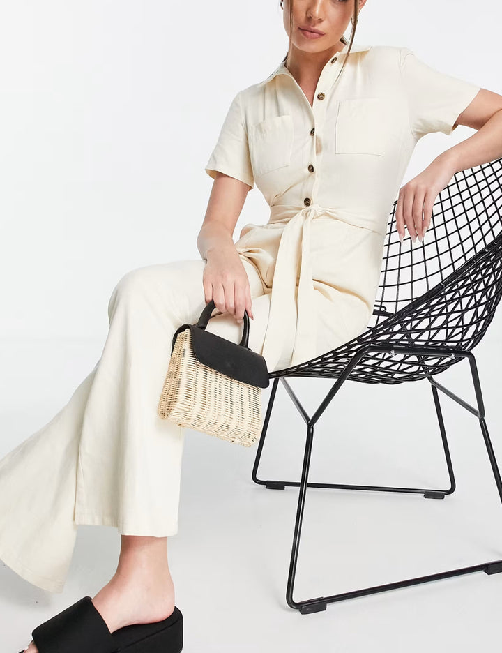 ASOS hosszú jumpsuit, ekrü