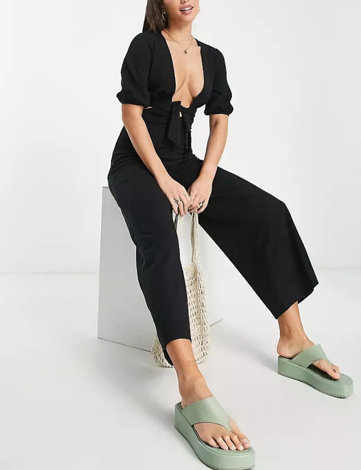 ASOS hosszú kezeslábas, fekete