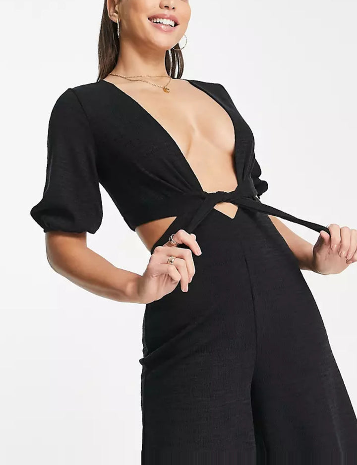 ASOS hosszú kezeslábas, fekete