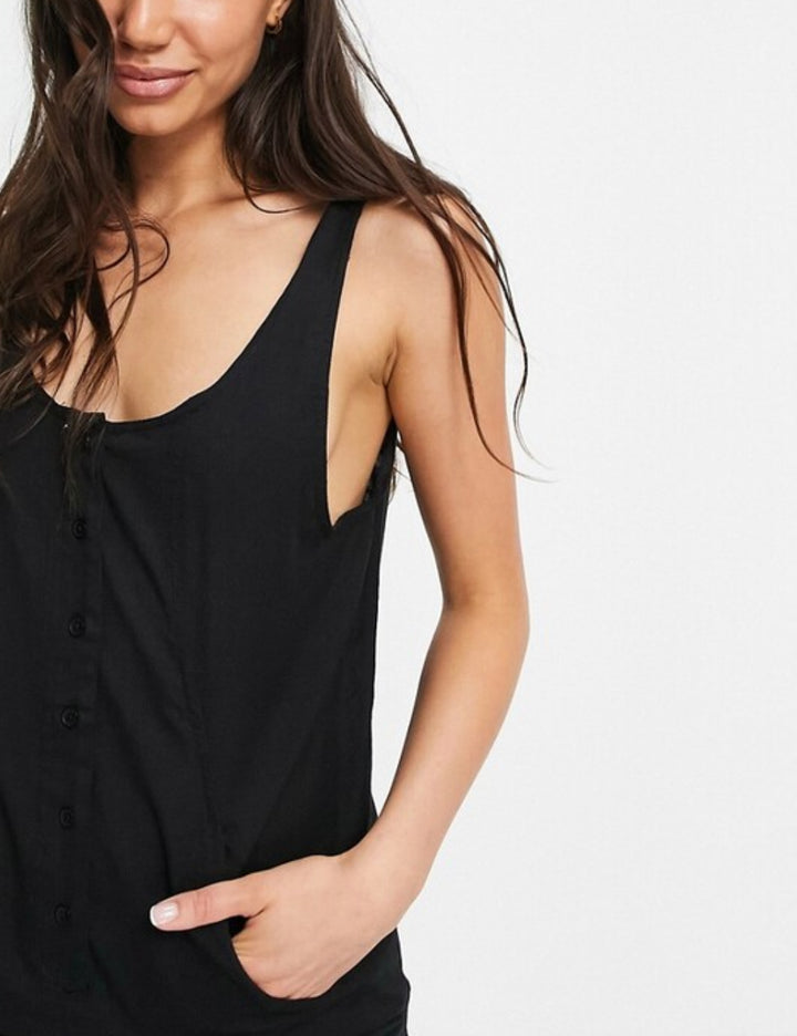 ASOS hosszú nadrágos overál, fekete