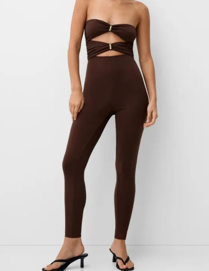 Bershka hosszú barnásvörös overál