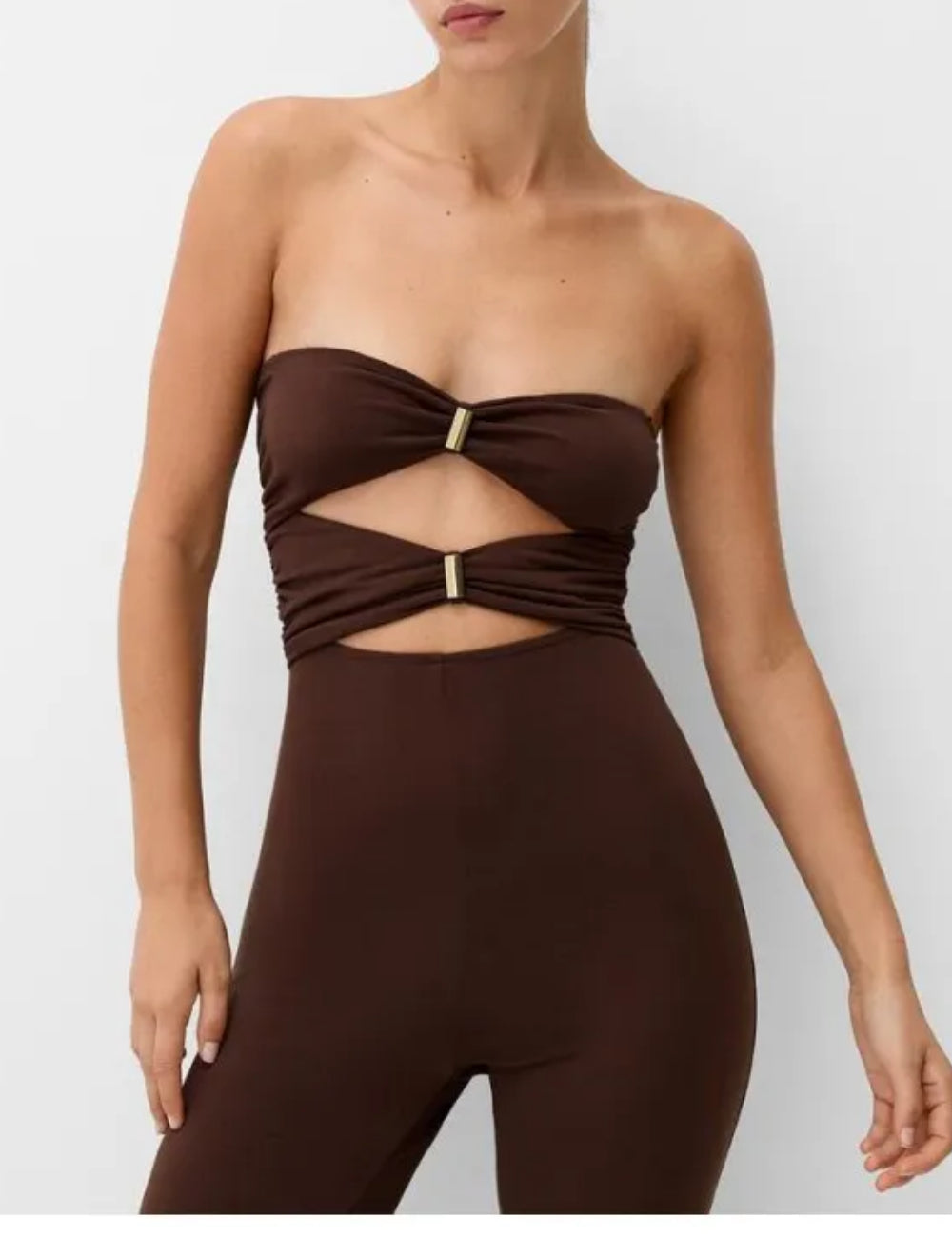 Bershka hosszú barnásvörös overál
