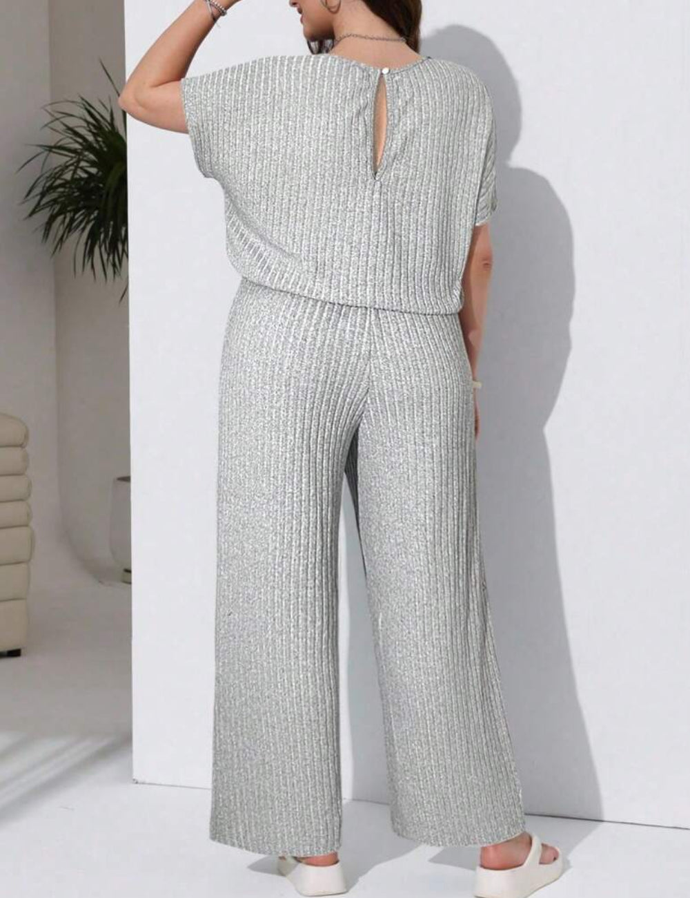 Shein Curve+ hosszú overall, szürke