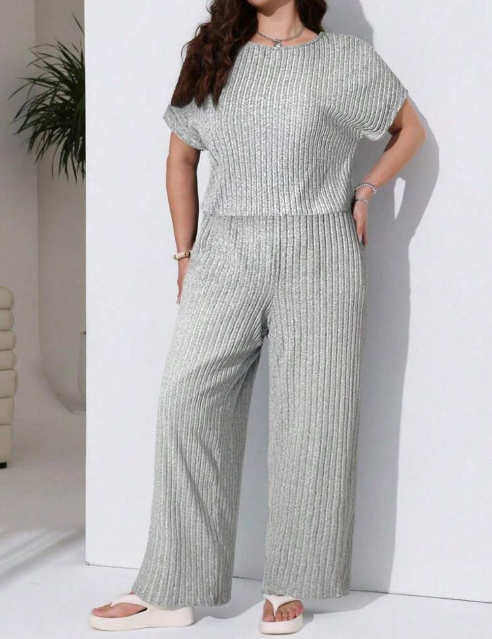 Shein Curve+ hosszú overall, szürke