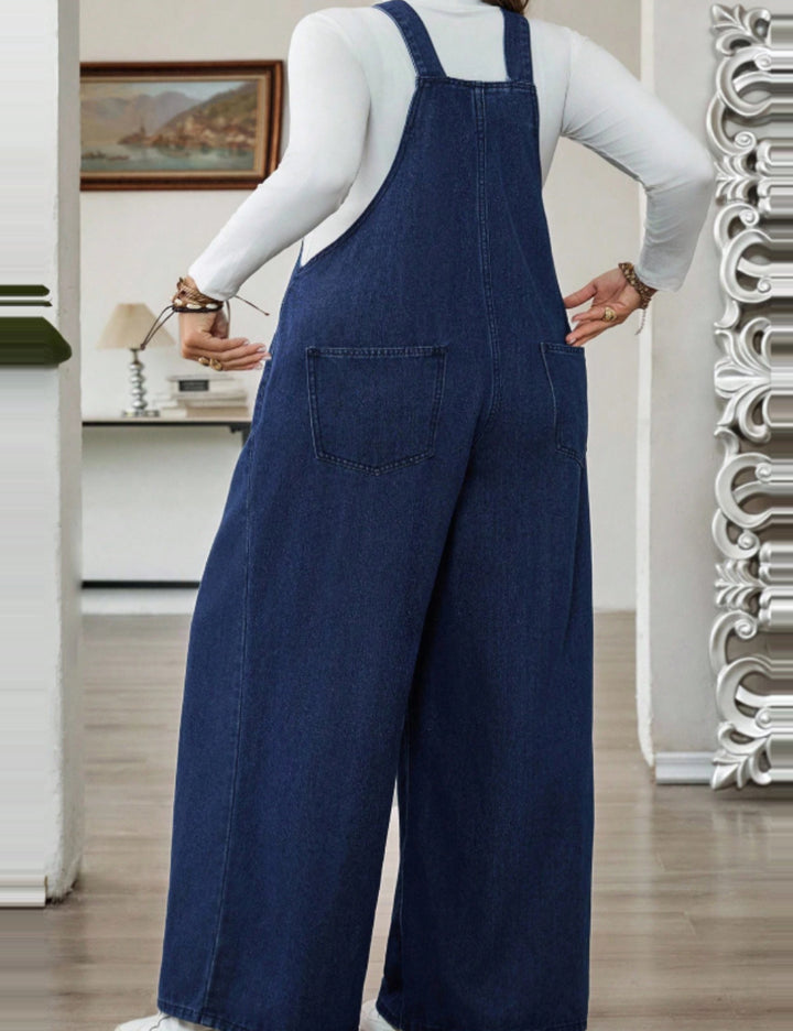 Shein Curve+ hosszú jumpsuit, kék