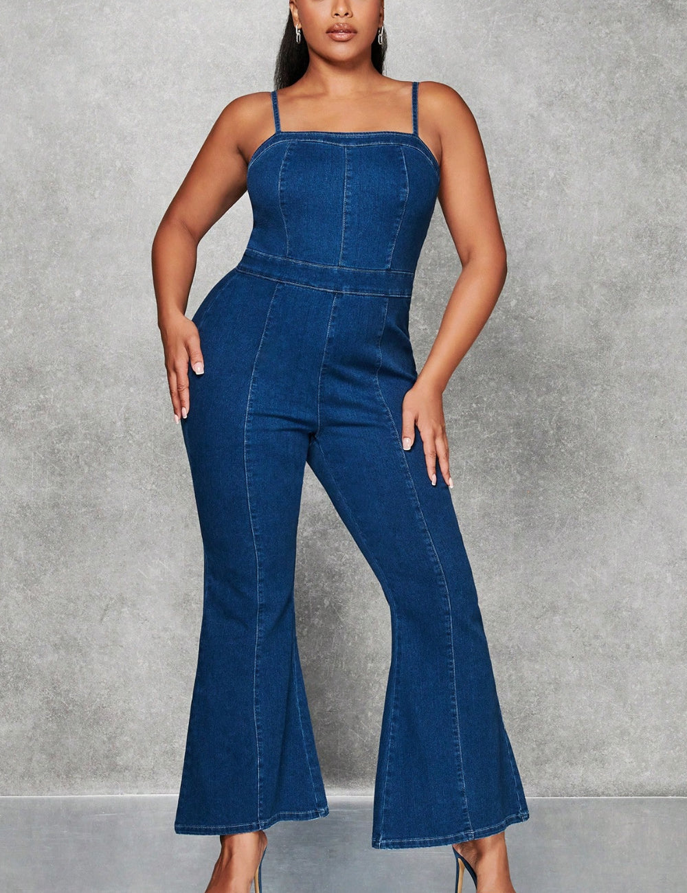Shein Curve+ hosszú overall, kék