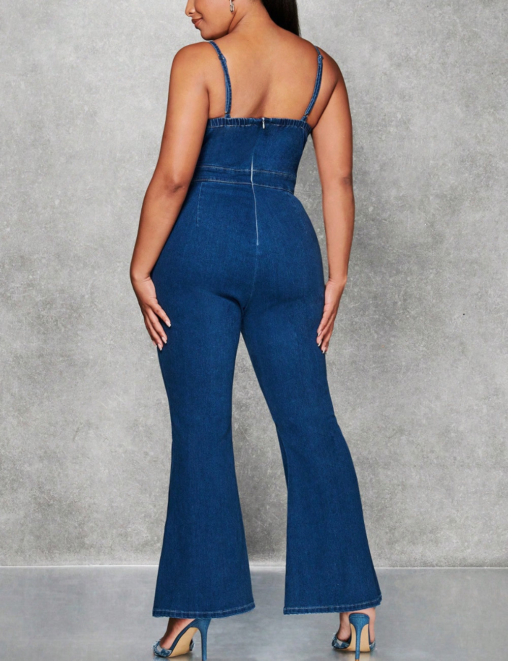 Shein Curve+ hosszú overall, kék