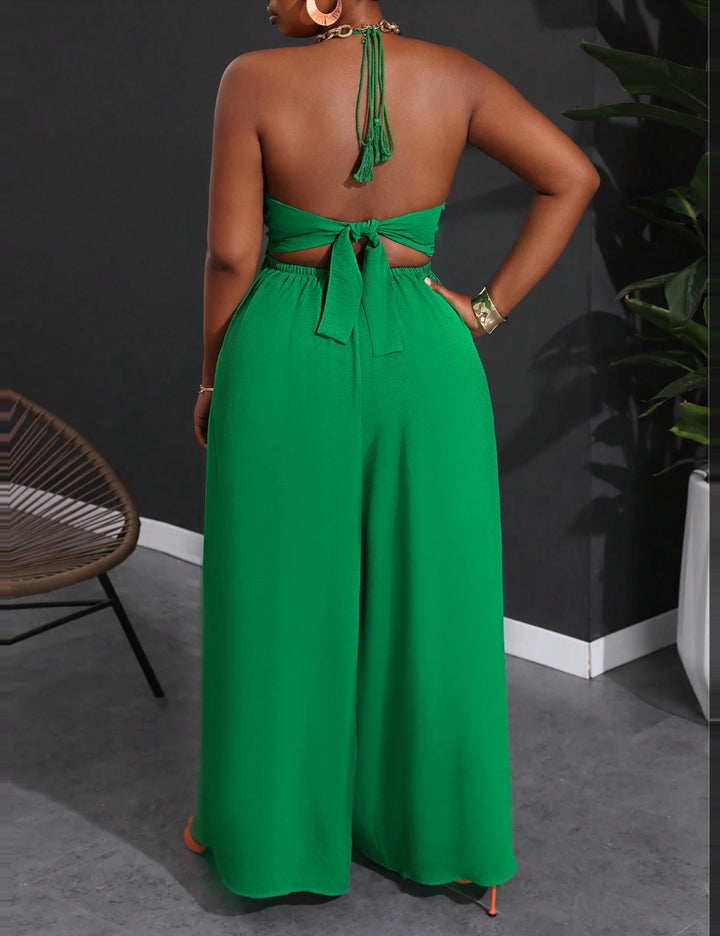 Shein Curve+ hosszú overall, zöld