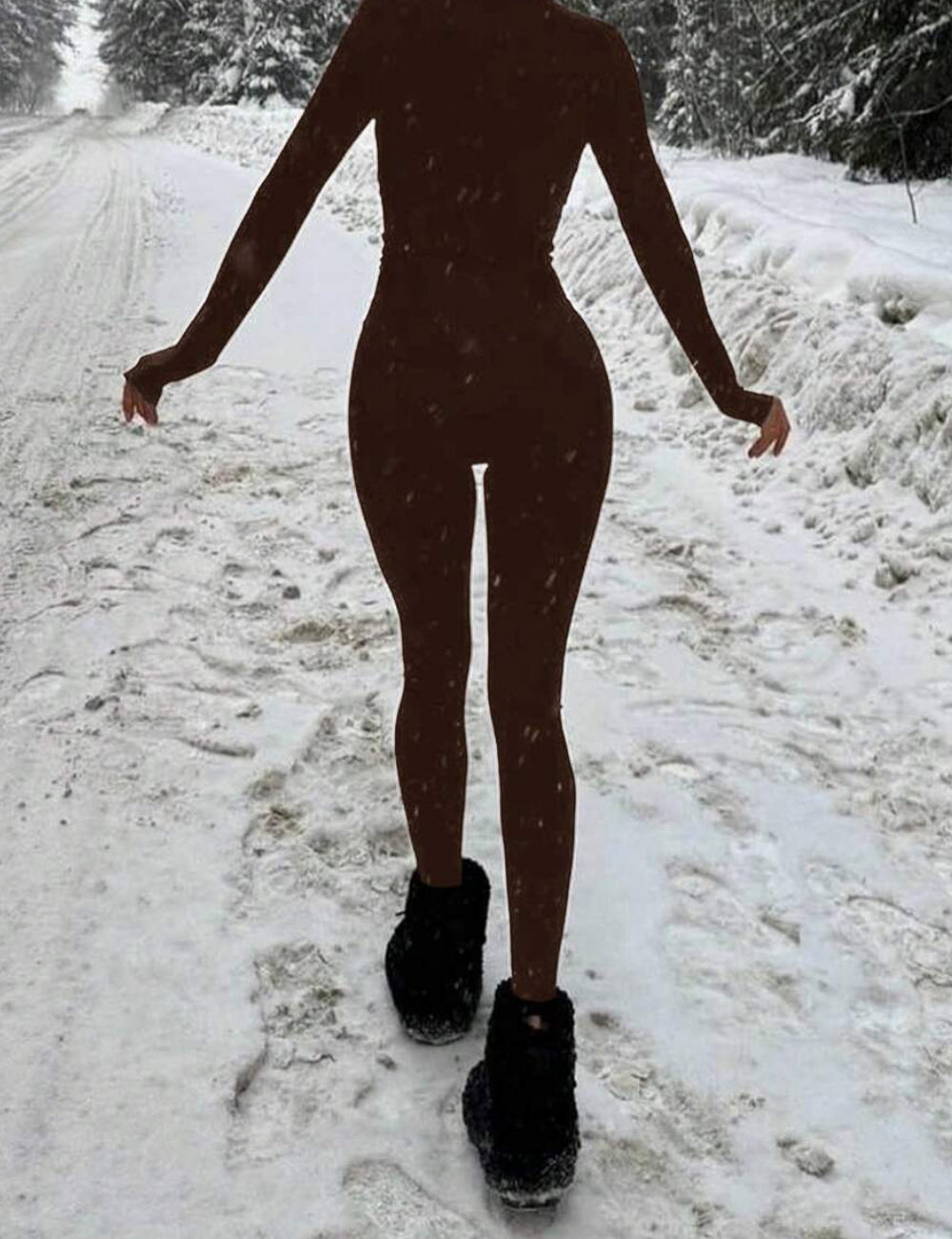 Shein hosszú, barna kantáros nadrág