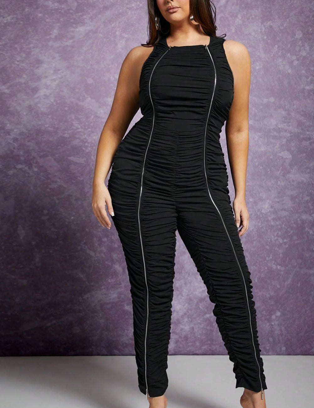 Shein Curve+ hosszú nadrágos ruha, fekete