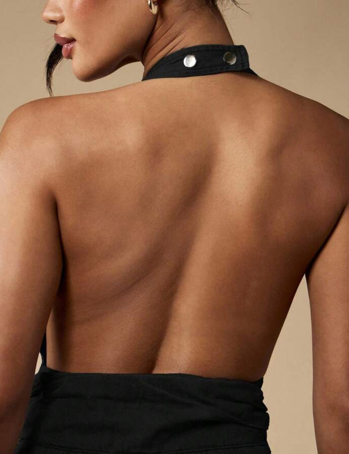 Shein Missguided hosszú overál, fekete