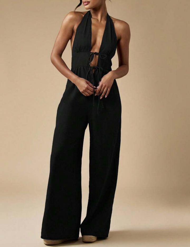 Shein Missguided hosszú overál, fekete