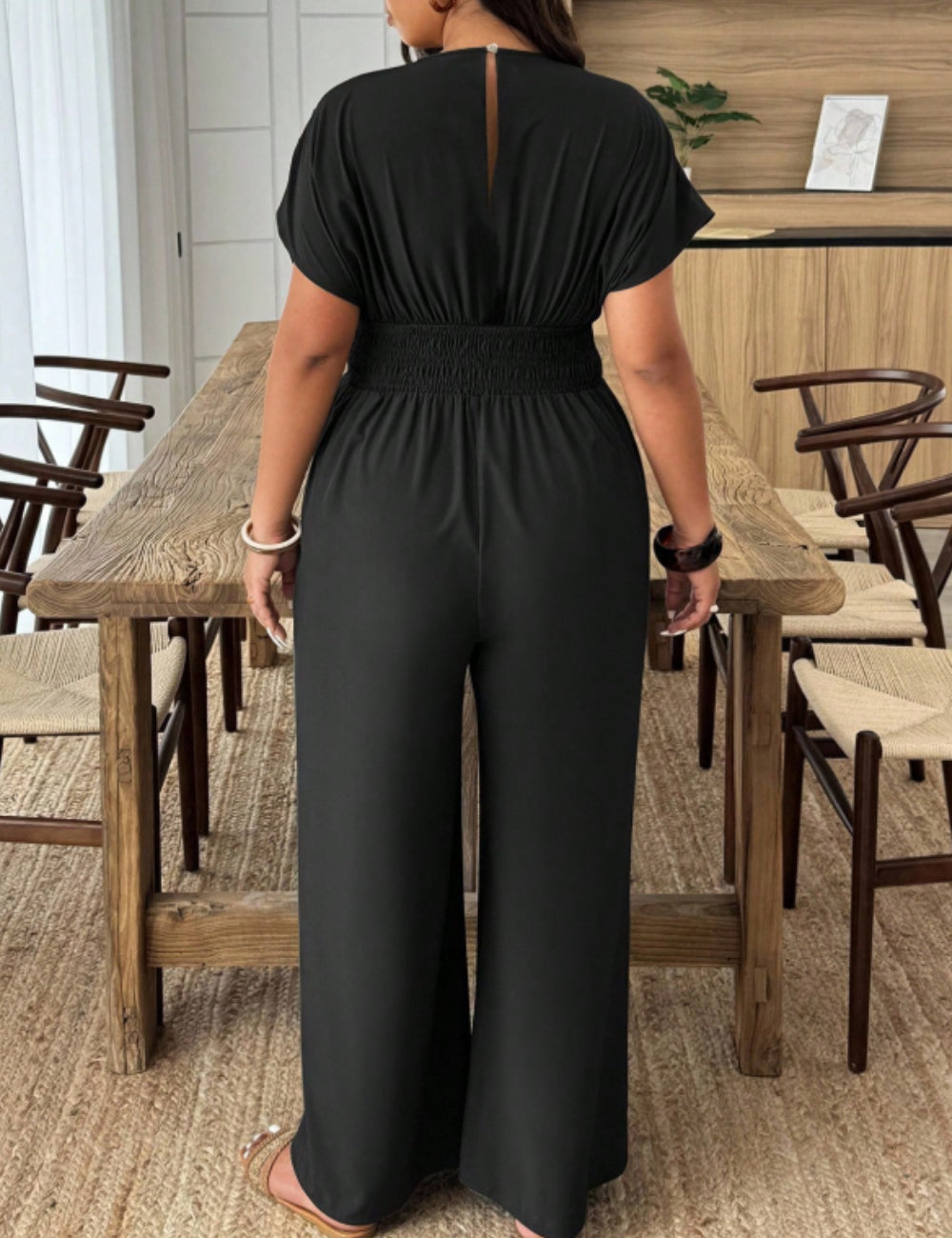 Shein Curve+ hosszú overall, fekete