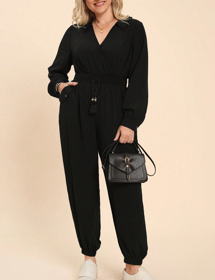 Shein Curve+ hosszú overall, fekete