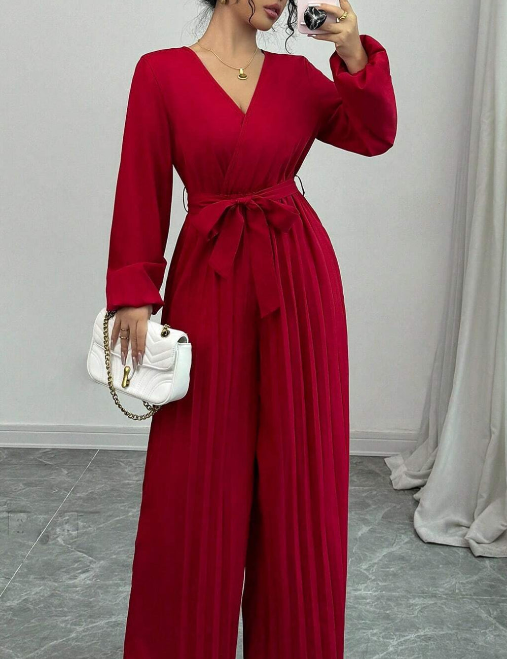 Shein hosszú jumpsuit, piros