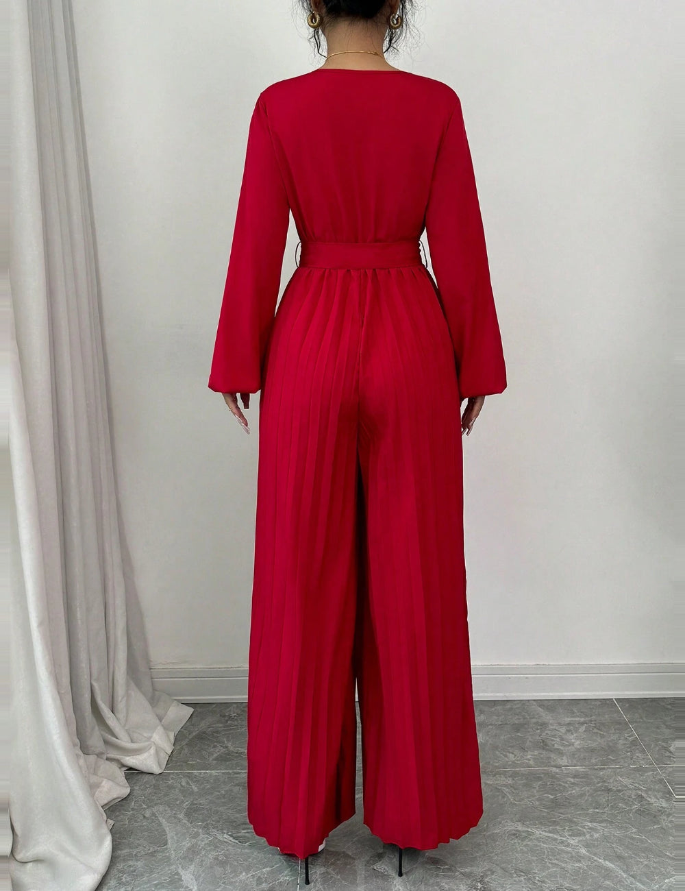 Shein hosszú jumpsuit, piros