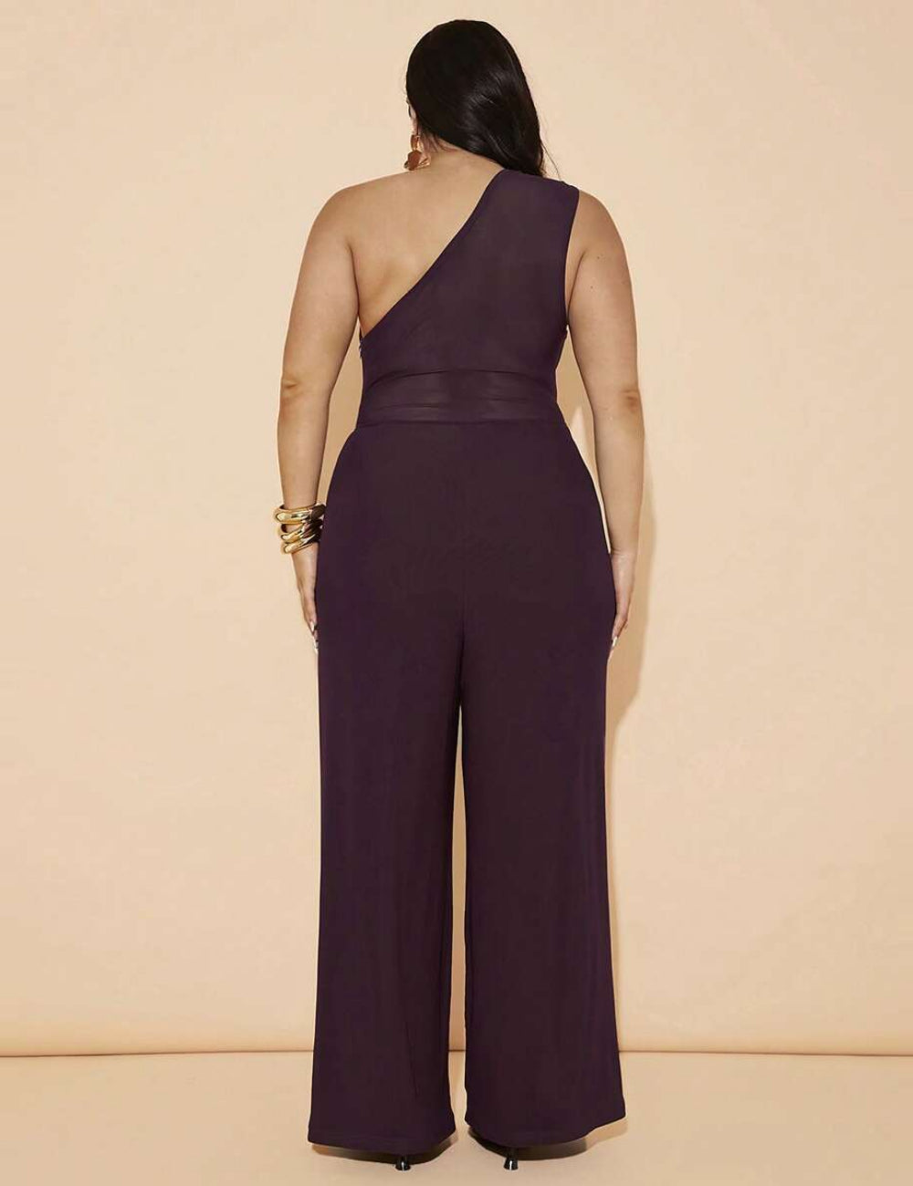 Shein Curve+ hosszú overall, bordó
