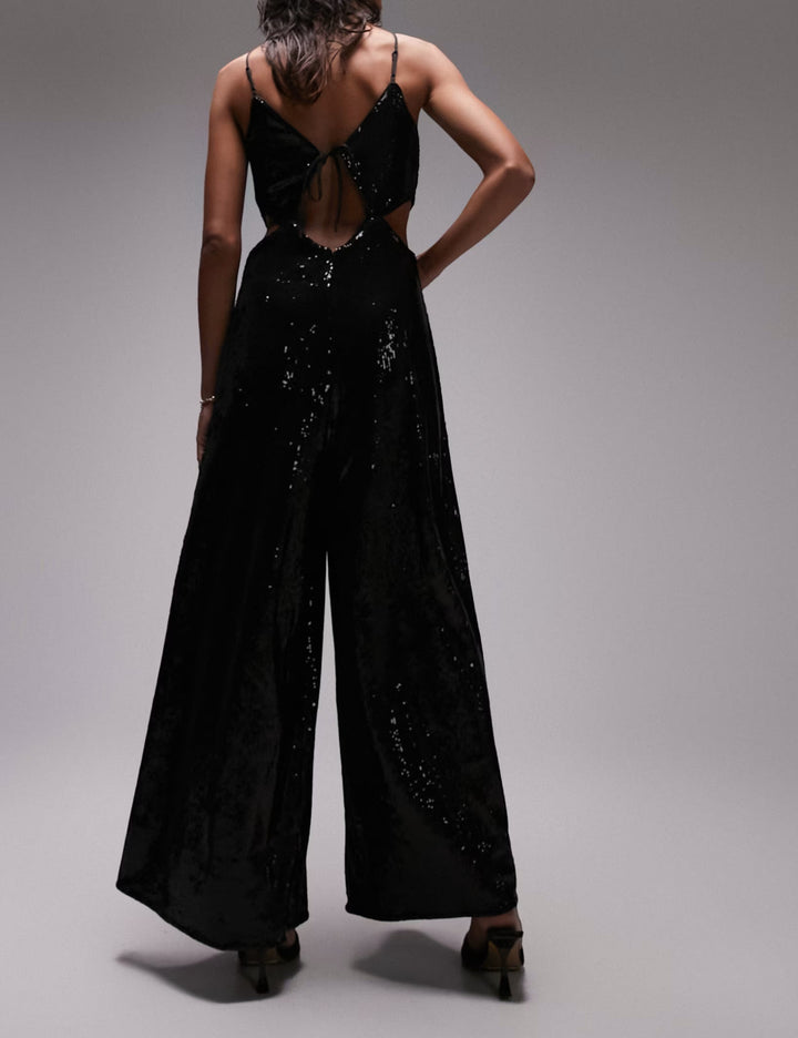 Topshop hosszú kezeslábas, fekete