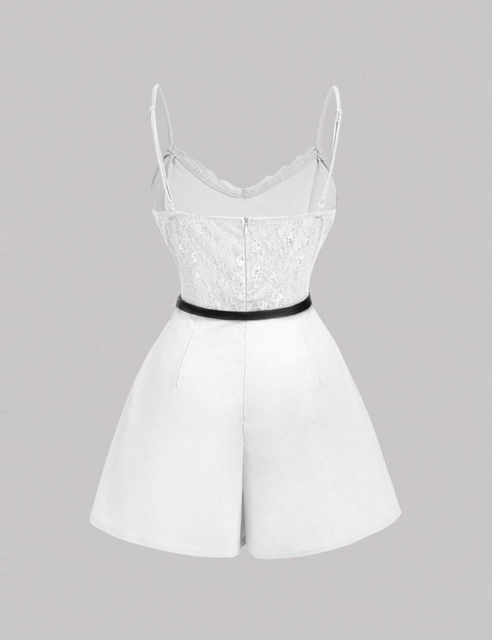Shein Curve+ rövid overál, fehér
