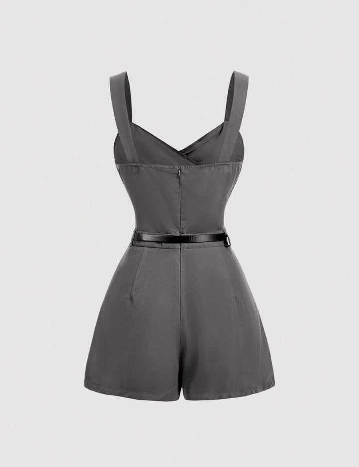 Shein MOD rövid playsuit, szürke