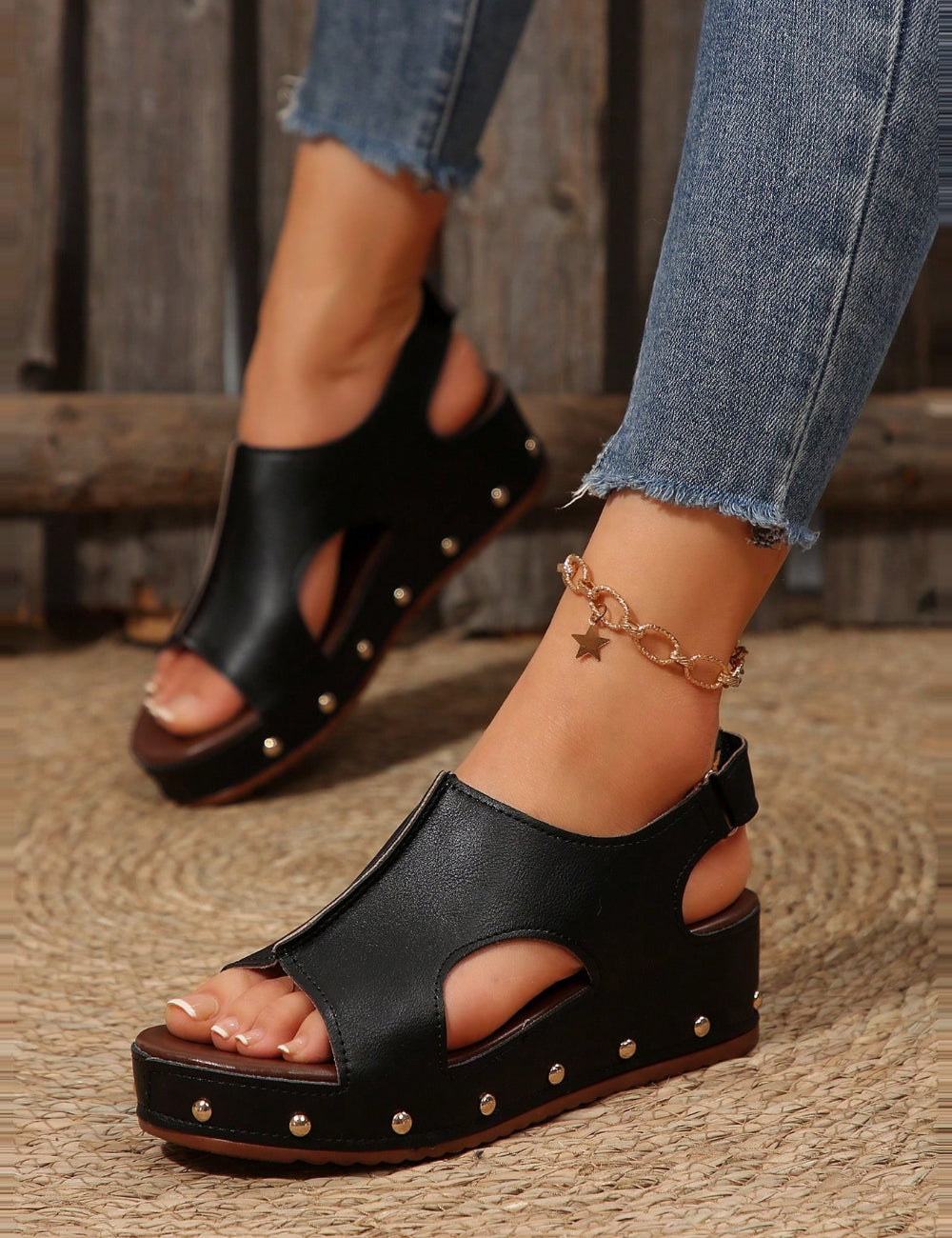 Sandale SHEIN, negru