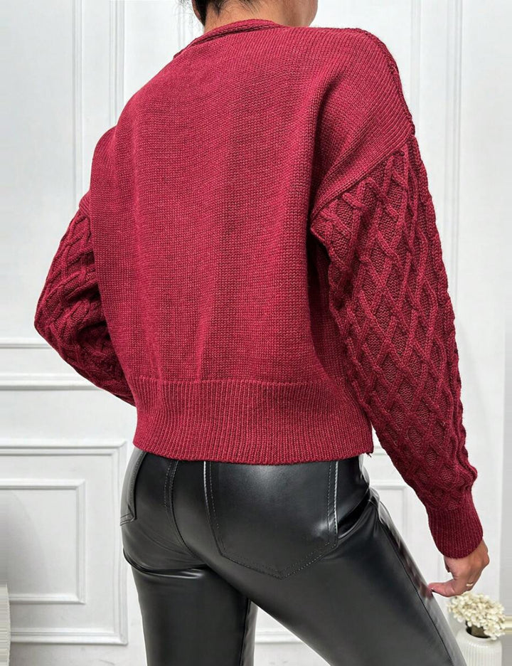Set cardigan și top Shein, vișiniu