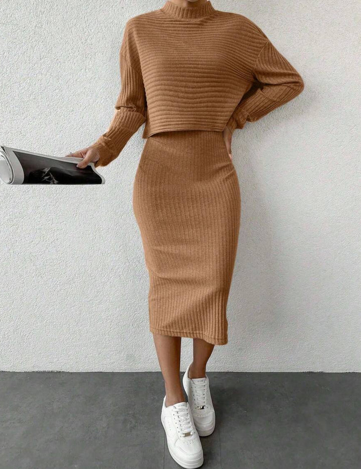 Shein ruha és blúz szett, barna