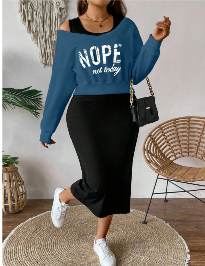 Shein Curve+ ruha és blúz szett, vegyes színek