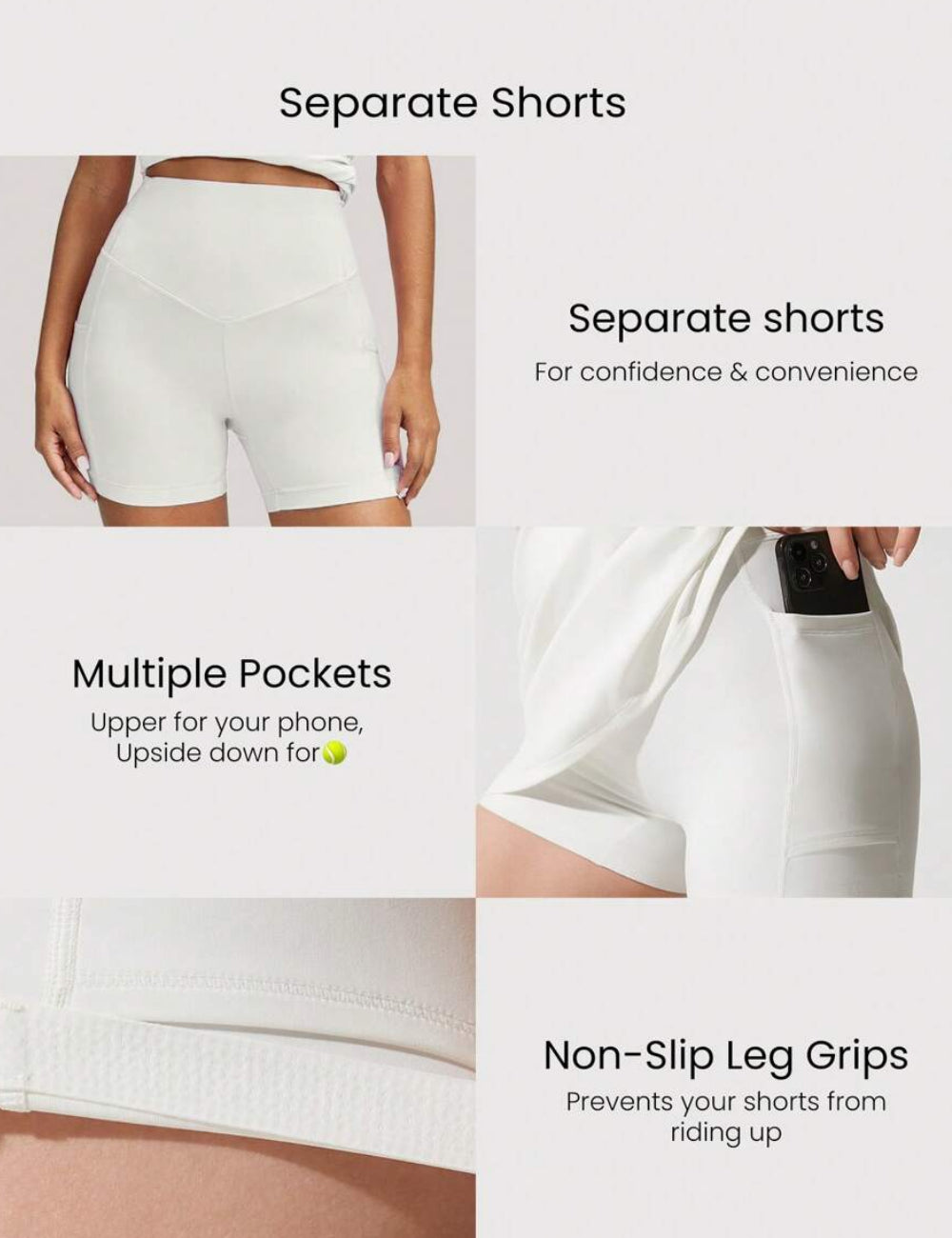 Shein GLOWMODE ruha és rövidnadrág szett, fehér