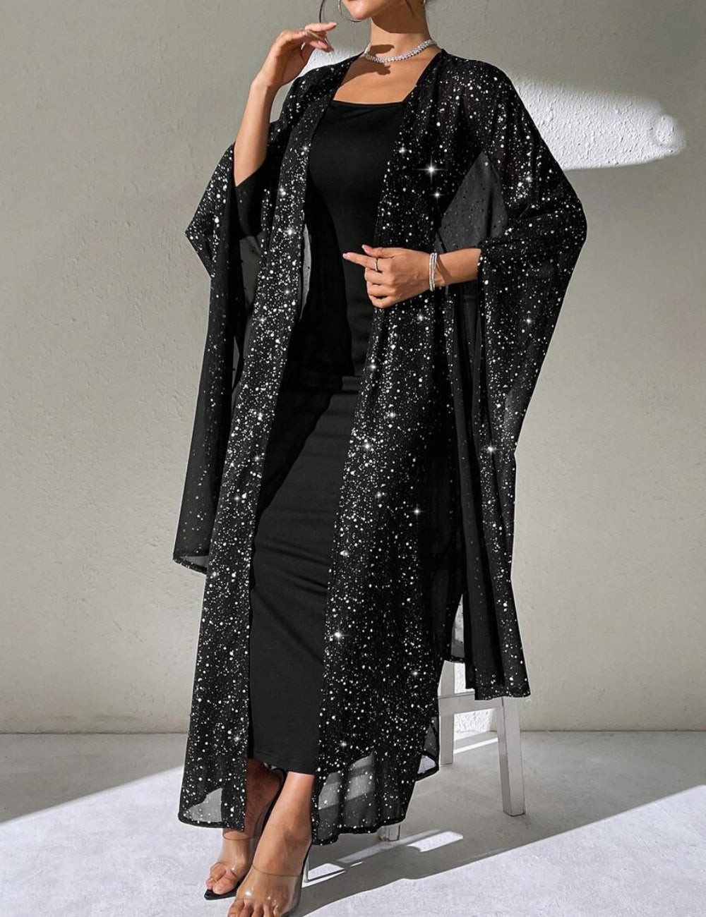 Set Rochie și Cardigan Shein, negru