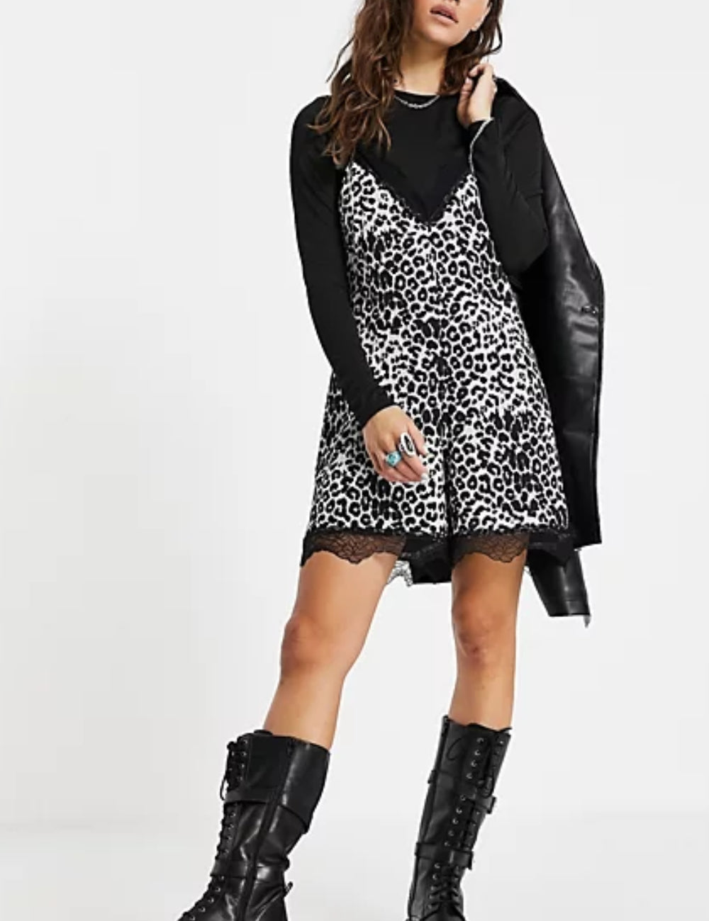 Set salopetă si bluză ASOS, mix culori