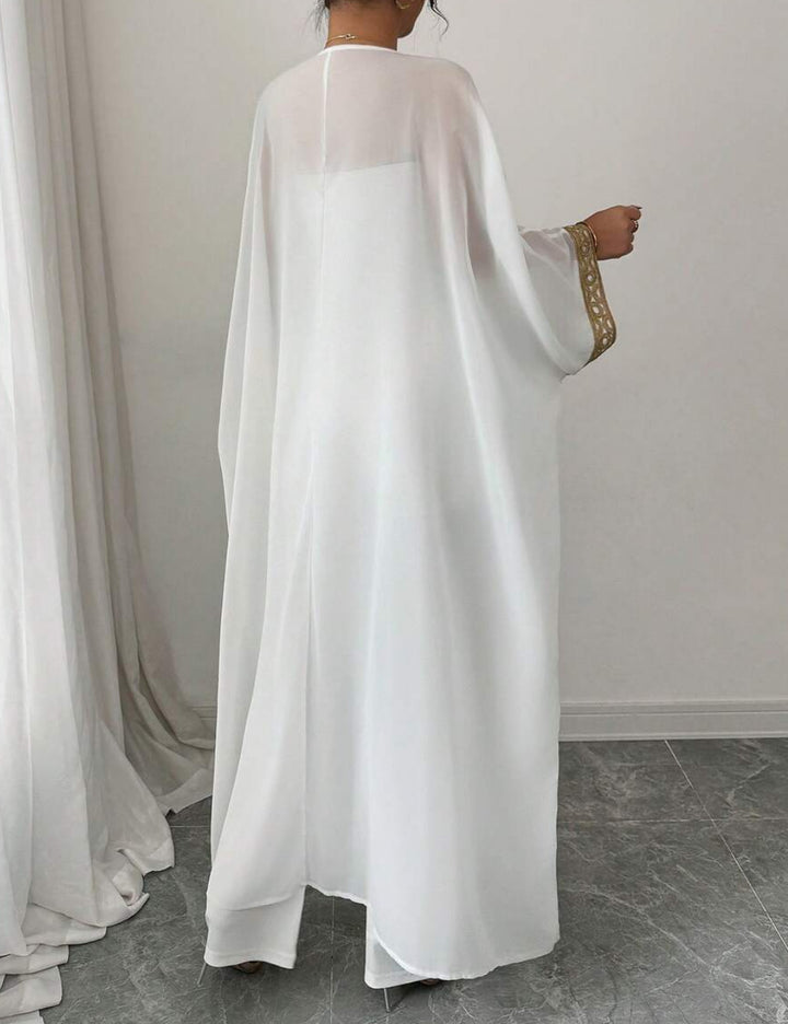 Set salopetă și cardigan Shein, alb