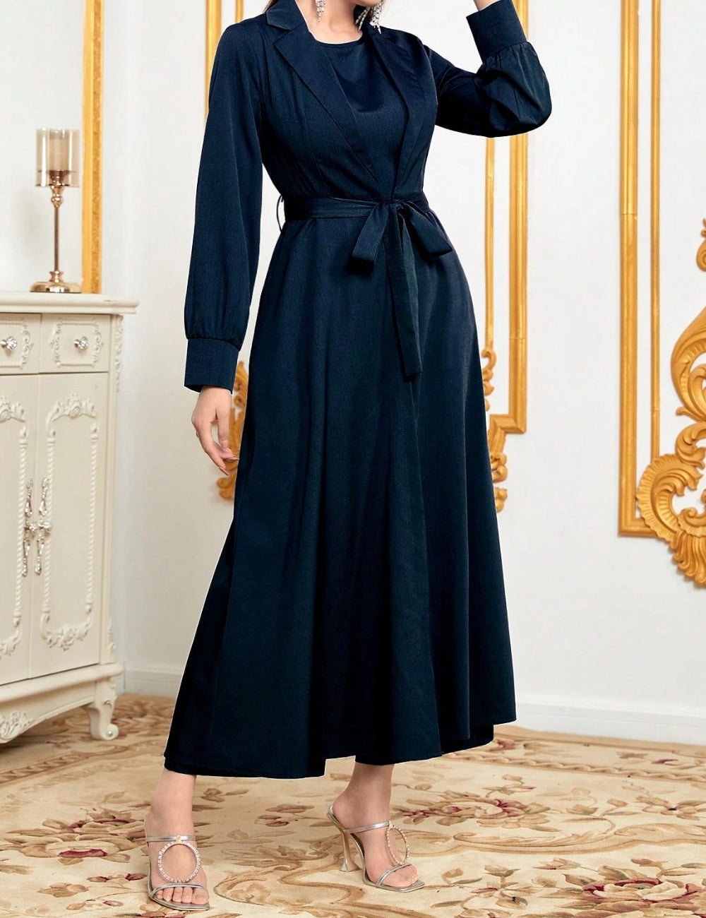 Shein kardigán és overall szett, kék