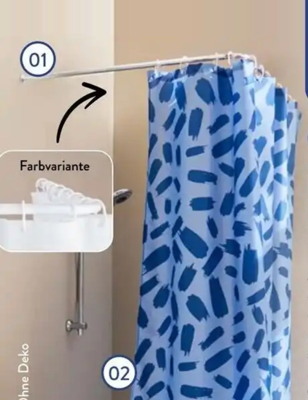 Home Creation zuhanyfüggöny rögzítő rendszer, vegyes színek