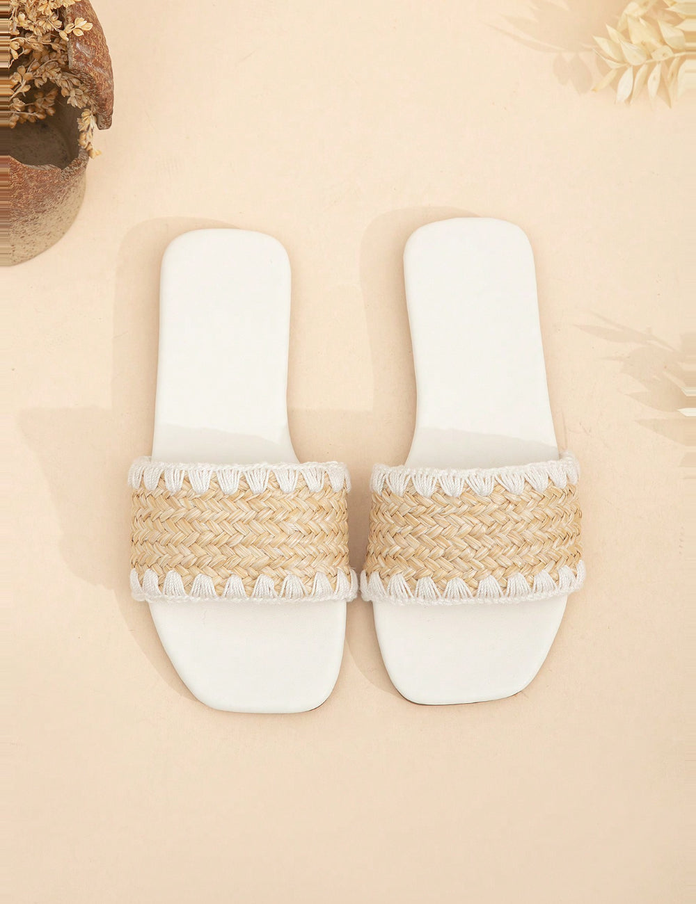 Shein Sliders, White