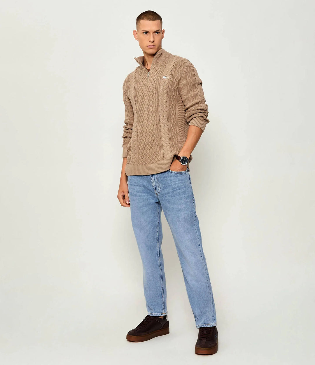 Pulover TOMMY JEANS, maro
