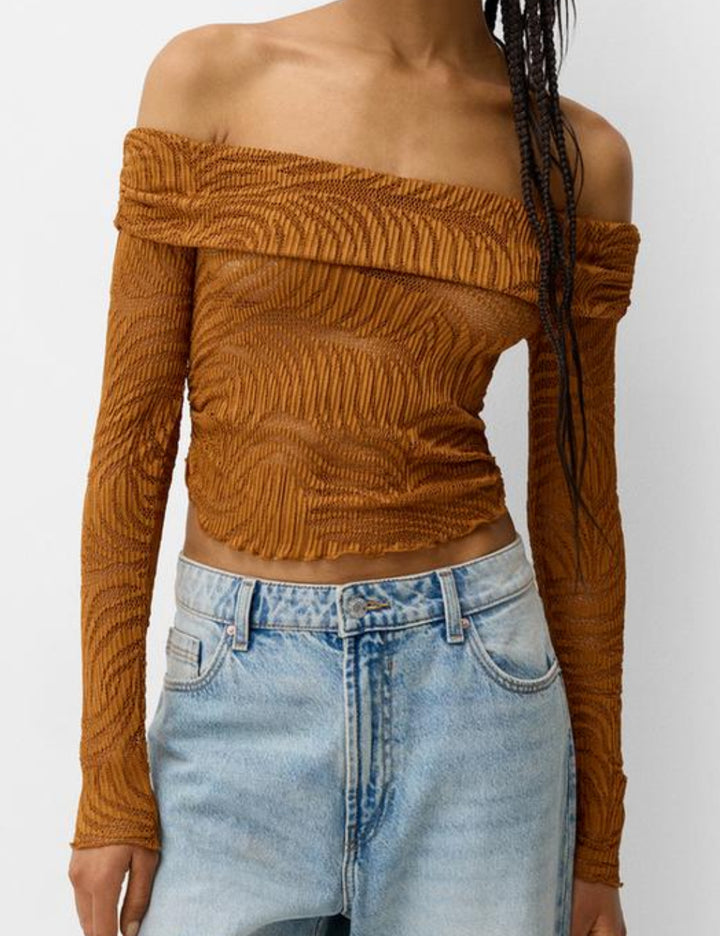 Bershka top, téglavörös