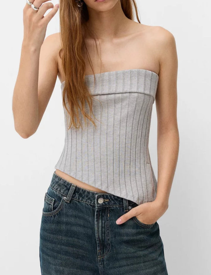 Bershka top, szürke