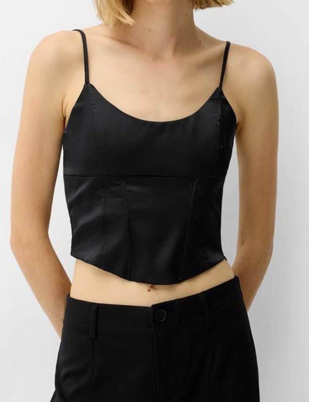 BERSHKA felső, fekete