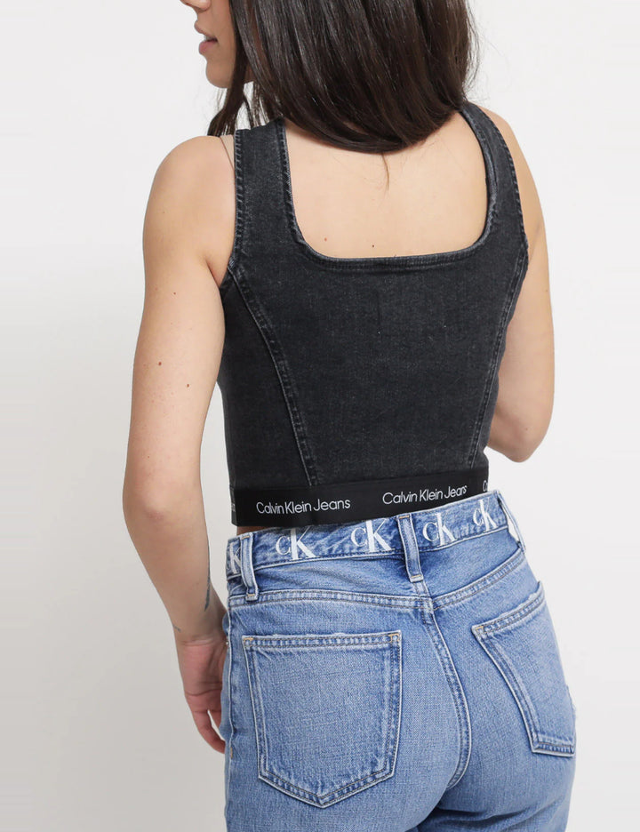 Top Calvin Klein Jeans, negru