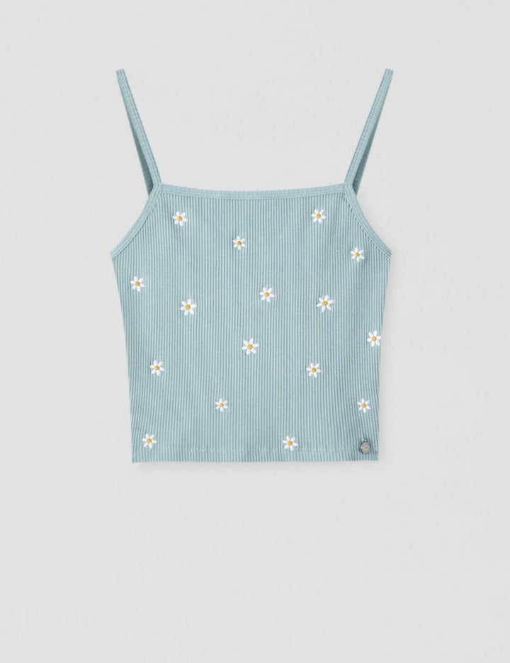 Pull&Bear vékony pántos top, zöld