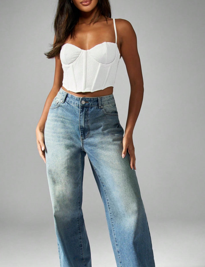 Shein Missguided felső, fehér